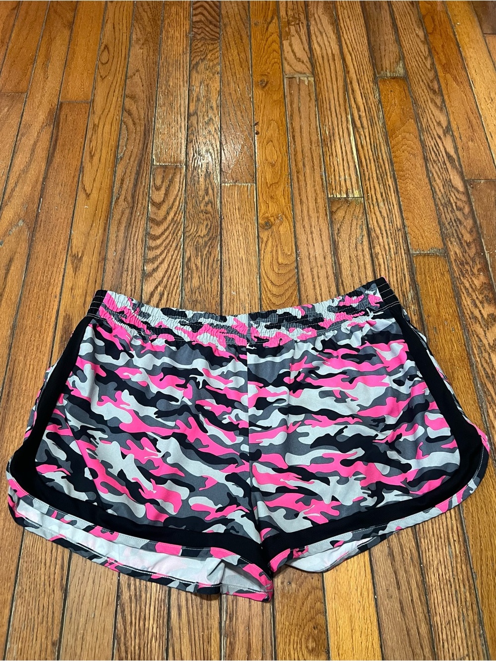 Hard Candy Pink Camo Athletic Shorts with Black Trim